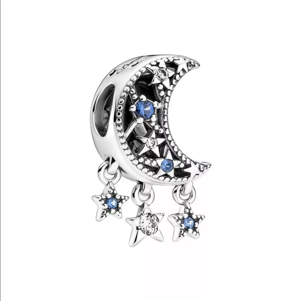 NEW•Silver Moon and Stars DIY charm